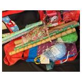 Christmas Gift Wrap and Storage Set with Wrapping Paper, Ribbons, and Bag