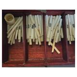 Vintage Mahjong Set with Wooden Case and Root-Vue Farm Kit