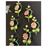 Decorative Set with Pewter Like Plaques, Glass Stars, and Floral Branches