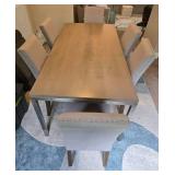Modern Dining Table with 6 Fabric Chairs
