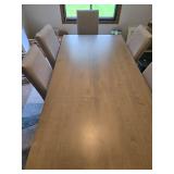 Modern Dining Table with 6 Fabric Chairs