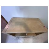 Used Wooden Storage Shelving Unit with Mirrored Doors - contents not inc