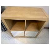4-Cube Wood Storage Shelf with Mirrored Doors - contents not inc