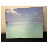 Set of 3 Artworks - Carte de Paris Print, Gray Malin Picture Frame, Seascape Canvas