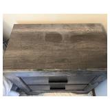 Two-Drawer Rustic Nightstand in Weathered Wood Finish