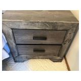 Two-Drawer Rustic Nightstand in Weathered Wood Finish
