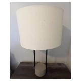 Modern Table Lamp with Cream Shade and Black Base