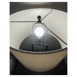 Modern Table Lamp with Cream Shade and Black Base