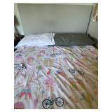 Full Size Bed with Upholstered Headboard and Mattress Set