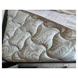 Full Size Bed with Upholstered Headboard and Mattress Set