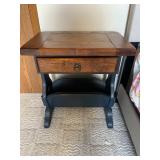Vintage Wooden Side Table with Drawer and Shelf