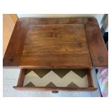 Vintage Wooden Side Table with Drawer and Shelf