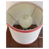 Eiffel Tower Lamp with Pink Trim Shade, 18" Tall