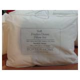 2 Pack Soft White Duck Feather & Down Bed Pillow Standard-Queen
