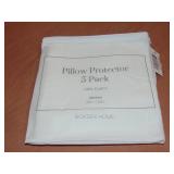 5 Pack Zip Pillow Protector, 100% Cotton Queen  White