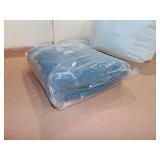 Baltic Full Queen French Linen Box Stitch Quilt