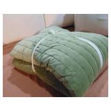 Green King Channel Stitch Velvet Quilt - Threshold