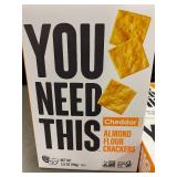 Collection of 4 Boxes Cheddar Almond Flour Crackers 3.5 oz Each