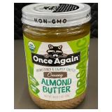 WA 3 - Once Again Creamy Unsweetened Organic Almond Butter 16 oz