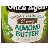 WA 3 - Once Again Creamy Unsweetened Organic Almond Butter 16 oz