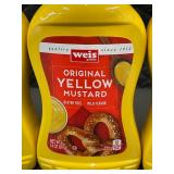 Set of 4 Weis Quality Original Yellow Mustard Bottles 14 oz Each