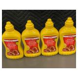 Set of 4 Weis Quality Original Yellow Mustard Bottles 14 oz Each