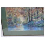 Framed River Landscape Wall Art