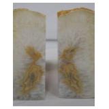 Agate Geode Bookend w/Candle Holders