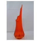 Vintage Orange Viking Swung Ribbed Vase
