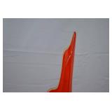 Vintage Orange Viking Swung Ribbed Vase