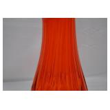 Vintage Orange Viking Swung Ribbed Vase