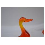 Lot of 2 Orange Viking Glass Pieces