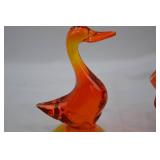 Lot of 2 Orange Viking Glass Pieces