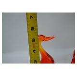 Lot of 2 Orange Viking Glass Pieces