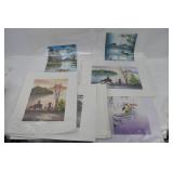 Lot of 12 Vietnamese Silk Paintings