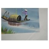 Lot of 12 Vietnamese Silk Paintings