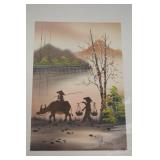 Lot of 12 Vietnamese Silk Paintings