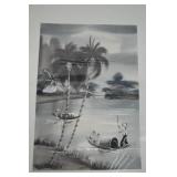 Lot of 12 Vietnamese Silk Paintings