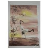 Lot of 12 Vietnamese Silk Paintings