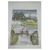 Lot of 12 Vietnamese Silk Paintings