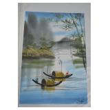 Lot of 12 Vietnamese Silk Paintings