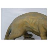 Ceramic Gold & Teal Crouching Mountain Lion