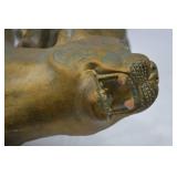 Ceramic Gold & Teal Crouching Mountain Lion