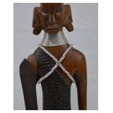 Hand-Carved African Warrior & African Elk