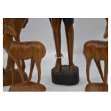 Hand-Carved African Warrior & African Elk