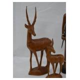 Hand-Carved African Warrior & African Elk