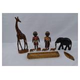 Wooden African Animals and Traditionally Dressed Dolls