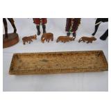Wooden African Animals and Traditionally Dressed Dolls