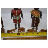 Wooden African Animals and Traditionally Dressed Dolls