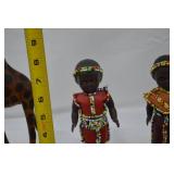 Wooden African Animals and Traditionally Dressed Dolls